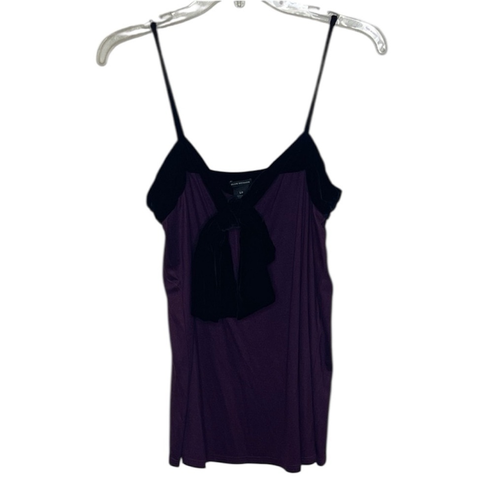 CLUB MONACO Purple Velvet Trimmed Cami Tank Size S